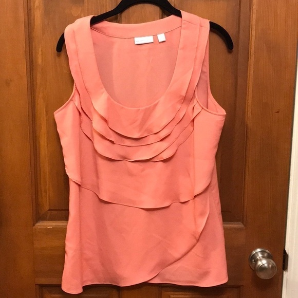 3/$25 New York & Company Ruffle  Blush Pink Top - Picture 5 of 6